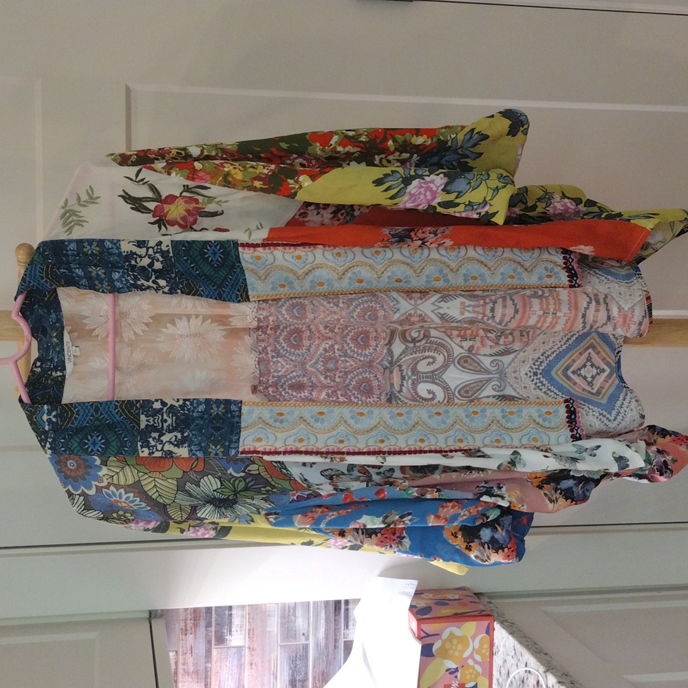 Multi Colored Patchwork Pattern Kimono Jacket - image 1